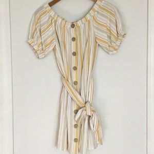 Off-the-shoulder Striped Dress